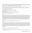 Research paper thumbnail of La incorporación de los lectores de prensa impresa a la prensa digital: uso convergente del soporte on-line