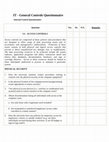 Research paper thumbnail of IT -General Controls Questionnaire