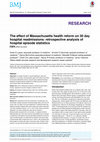 Research paper thumbnail of The effect of Massachusetts health reform on 30 day hospital readmissions: retrospective analysis of hospital episode statistics