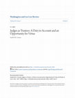 Research paper thumbnail of Judges as Trustees: A Duty to Account and an Opportunity for Virtue