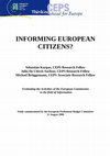 Research paper thumbnail of INFORMING EUROPEAN CITIZENS?