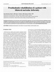 Research paper thumbnail of Prosthodontic rehabilitation of a patient with bilateral auricular deformity