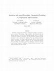 Research paper thumbnail of Incentives and award procedures: competitive tendering vs. negotiations in procurement