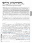 Research paper thumbnail of Online Shear Viscosity Measurement of Starchy Melts Enriched in Wheat Bran