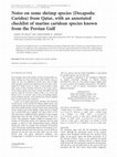 Research paper thumbnail of Notes on some shrimp species (Decapoda: Caridea) from Qatar, with an annotated checklist of marine caridean species known from the Persian Gulf