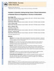 Research paper thumbnail of Variation in question asking during cancer clinical interactions: a potential source of disparities in access to information