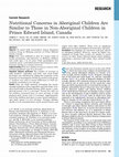 Research paper thumbnail of Nutritional Concerns in Aboriginal Children Are Similar to Those in Non-Aboriginal Children in Prince Edward Island, Canada