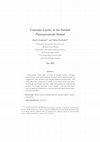 Research paper thumbnail of Consumer Loyalty in the Swedish Pharmaceuticals Market