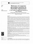 Research paper thumbnail of Relevance of corporate governance practices in charitable organisations: A case study of registered charities in New Zealand