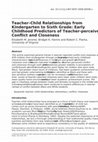 Research paper thumbnail of Teacher-Child Relationships from Kindergarten to Sixth Grade: Early Childhood Predictors of Teacher-perceived Conflict and Closeness