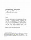 Research paper thumbnail of Online Display Advertising: Targeting and Obtrusiveness