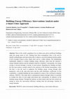 Research paper thumbnail of Buildings Energy Efficiency: Interventions Analysis under a Smart Cities Approach