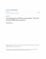 Research paper thumbnail of Social Integrity and Private 'Immorality'The Hart-Devlin Debate Reconsidered