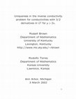 Research paper thumbnail of Uniqueness in the Inverse Conductivity Problem for Conductivities with 3/2 Derivatives in L p , p > 2 n