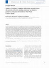 Research paper thumbnail of Impact of mothers' negative affectivity, parental locus of control and child-feeding practices on dietary patterns of 3-year-old children: The MoBa Cohort Study