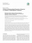 Research paper thumbnail of A Review on Pharmacological Properties of Zingerone (4-(4-Hydroxy-3-methoxyphenyl)-2-butanone)