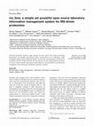 Research paper thumbnail of ms_lims, a simple yet powerful open source laboratory information management system for MS-driven proteomics