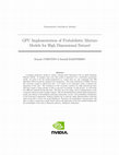 Research paper thumbnail of GPU Implementation of Probabilistic Mixture Models for High Dimensional Dataset