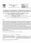 Research paper thumbnail of An adapted ImmunoMagnetic cell Separation method for use in quantification of Escherichia coli O157:H7 from bovine faeces