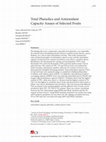 Research paper thumbnail of Total phenolics and antioxidant capacity assays of selected fruits