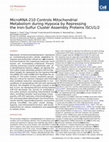 Research paper thumbnail of MicroRNA-210 Controls Mitochondrial Metabolism during Hypoxia by Repressing the Iron-Sulfur Cluster Assembly Proteins ISCU1/2