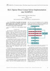 Research paper thumbnail of KLU sparse direct linear solver implementation into NGSPICE