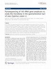 Research paper thumbnail of Pyrosequencing of 16S rRNA gene amplicons to study the microbiota in the gastrointestinal tract of carp (Cyprinus carpio L.)