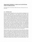 Research paper thumbnail of Opportunistic Databank: A context Aware on-the-fly Data Center for Mobile Networks