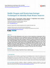 Research paper thumbnail of Stable Oxygen and Deuterium Isotope Techniques to Identify Plant Water Sources