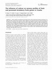 Research paper thumbnail of The influence of cultivar on sensory profiles of fresh and processed strawberry fruits grown in Croatia