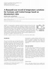 Research paper thumbnail of A thousand-year record of temperature variations for Germany and Central Europe based on documentary data