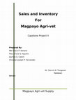 Research paper thumbnail of Sales and Inventory For Magpayo Agri-vet Capstone Project II