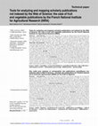 Research paper thumbnail of Tools for analyzing and mapping scholarly publications not indexed by the Web of Science: the case of fruit and vegetable publications by the French National Institute for Agricultural Research (INRA)