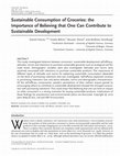 Research paper thumbnail of Sustainable consumption of groceries: the importance of believing that one can contribute to sustainable development