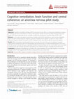 Research paper thumbnail of Cognitive remediation, brain function and central coherence: an anorexia nervosa pilot study