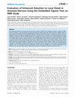 Research paper thumbnail of Evaluation of Enhanced Attention to Local Detail in Anorexia Nervosa Using the Embedded Figures Test; an fMRI Study