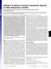 Research paper thumbnail of Influence of climate on malaria transmission depends on daily temperature variation