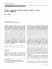 Research paper thumbnail of Positive Emotional Expectations Predict Volunteer Outcomes for New Volunteers