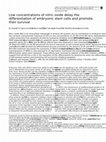 Research paper thumbnail of Low concentrations of nitric oxide delay the differentiation of embryonic stem cells and promote their survival