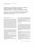 Research paper thumbnail of Rapid Subcutaneous IgG Replacement Therapy is Effective and Safe in Children and Adults with Primary Immunodeficiencies—A Prospective, Multi-National Study