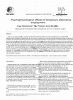 Research paper thumbnail of Psychophysiological effects of temporary alternative employment