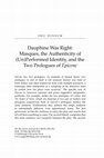 Research paper thumbnail of Dauphine Was Right: Masques, the Authenticity of (Un)Performed Identity and the Two Prologues of Epicene