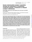 Research paper thumbnail of Human mitochondrial complex I assembles through the combination of evolutionary conserved modules: a framework to interpret complex I deficiencies