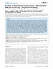 Research paper thumbnail of Analysis of 953 Human Proteins from a Mitochondrial HEK293 Fraction by Complexome Profiling