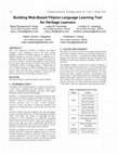 Research paper thumbnail of Building Web-Based Filipino Language Learning Tool for Heritage Learners