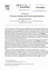 Research paper thumbnail of Futures studies and future generations