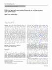 Research paper thumbnail of Effects of age and contextualized material on working memory span performance