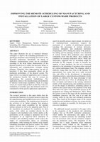 Research paper thumbnail of Improving the remote scheduling of manufacturing and installation of large custom-made products