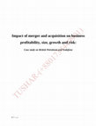 Research paper thumbnail of Impact of merger and acquisition on business profitability, size, growth and risk: Case study on British Petroleum and Vodafone