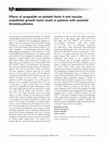 Research paper thumbnail of Effects of anagrelide on platelet factor 4 and vascular endothelial growth factor levels in patients with essential thrombocythemia